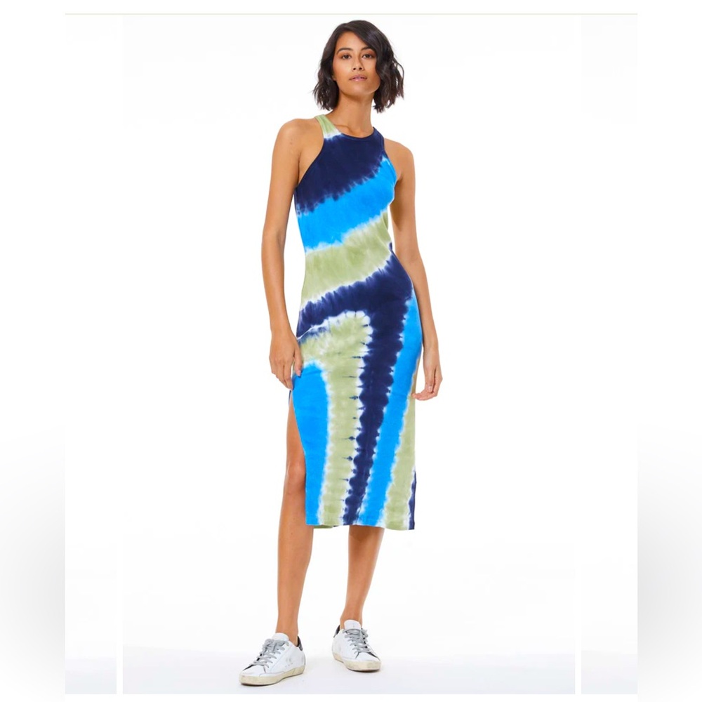 YFB ✨Young Fabulous Broke✨Iggy Tank MIDI Dress Navy Blue Green Tie Dye✨Medium